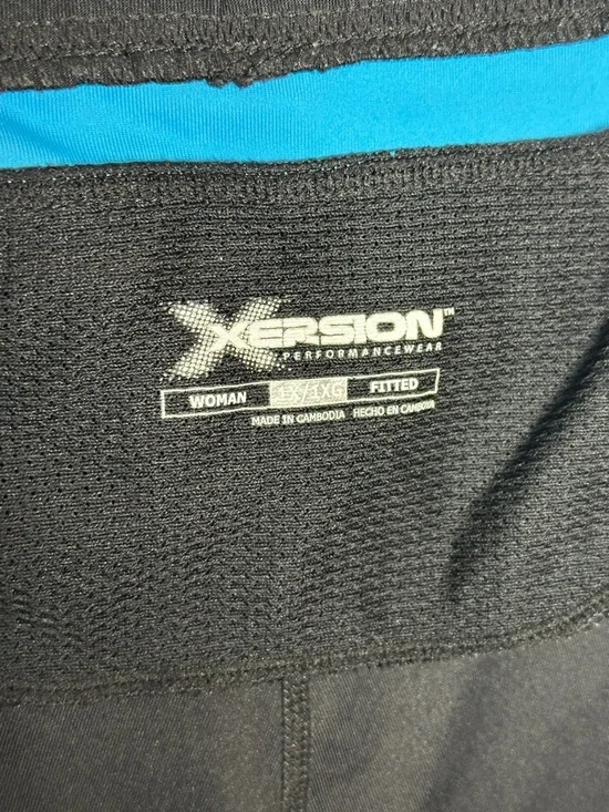 Xersion Black Athletic Capris with Blue & Teal Piping - Picture 4 of 6